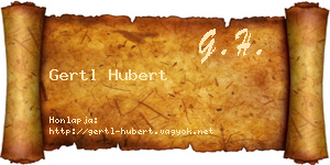 Gertl Hubert névjegykártya